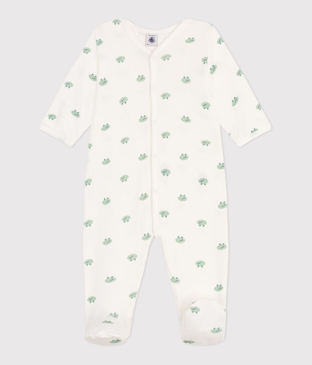 Pigiama in cotone con rane neonato bianco/multicolore