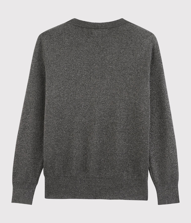 Pull luccicante in cotone Donna. grigio/grigio