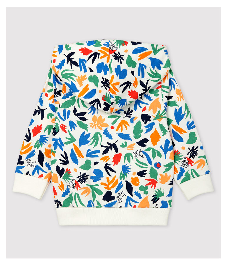 Cardigan in molleton beb&egrave;. bianco MARSHMALLOW/bianco MULTICO