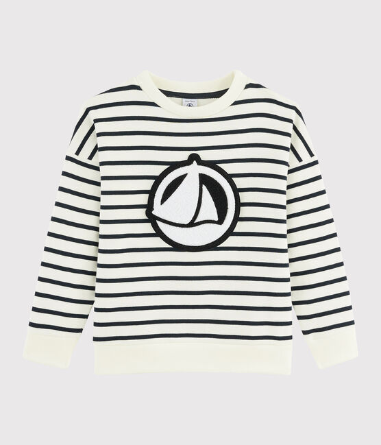Felpa bambino bianco MARSHMALLOW/blu SMOKING