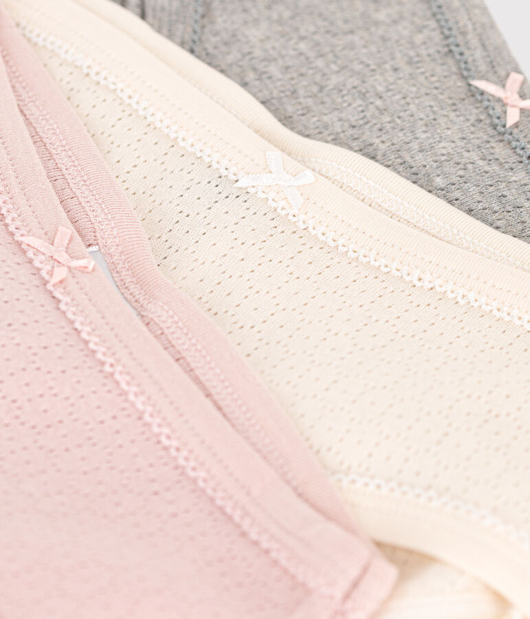 Confezione da 3 culotte a vita alta in cotone traforato bambino multicolore