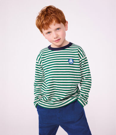 T-shirt a maniche lunghe a righe bambino