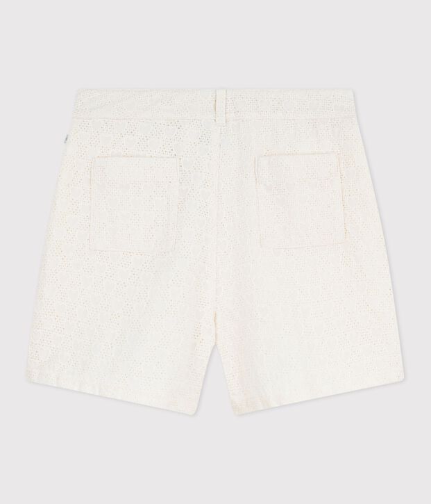 Shorts in cotone con motivi a cuori bambina bianco