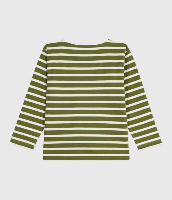 Marinière in cotone bambina verde CEDAR/ MILK