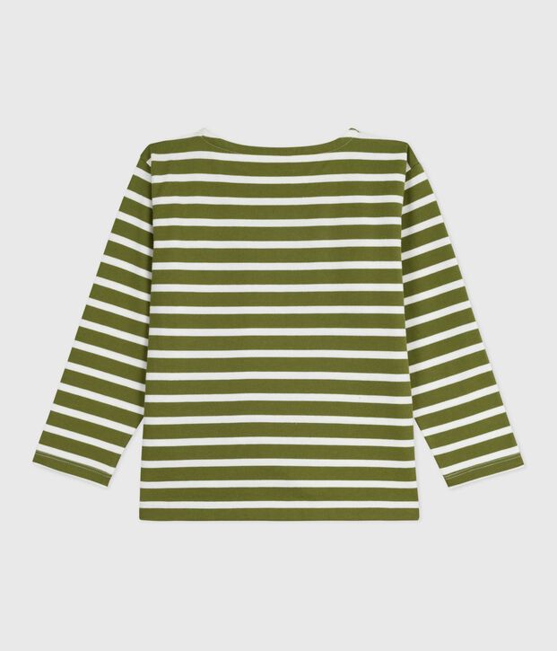 Marini&egrave;re in cotone bambino verde/ecru
