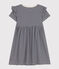 Abito a maniche corte in cotone a righe bambina blu SMOKING/bianco MARSHMALLOW