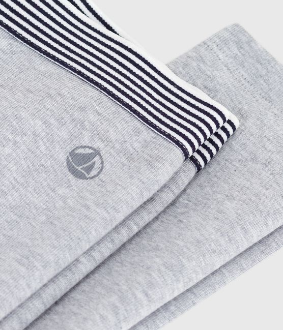 Pantaloni tipo leggings in cotone tinta unita bambina grigio FUMEE CHINE