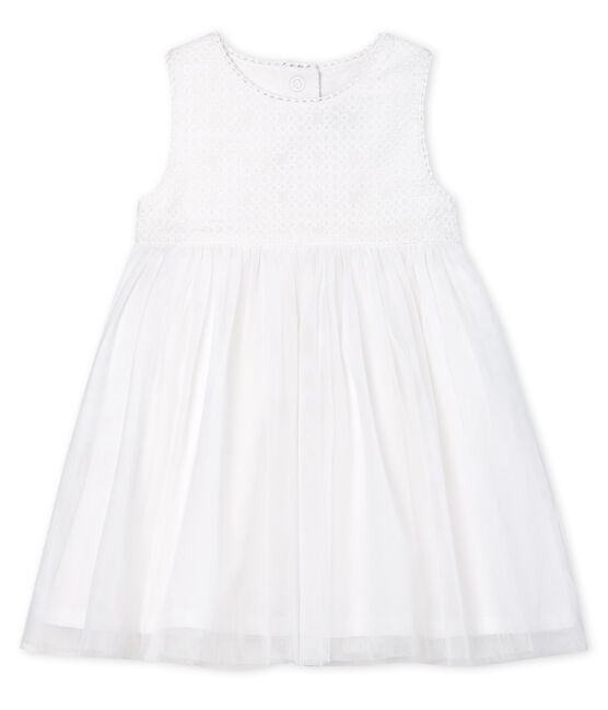Abito da cerimonia bebè femmina bianco MARSHMALLOW/marrone CUIVRE