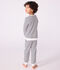 Pigiama in spugna di cotone a righe bambino blu/blu
