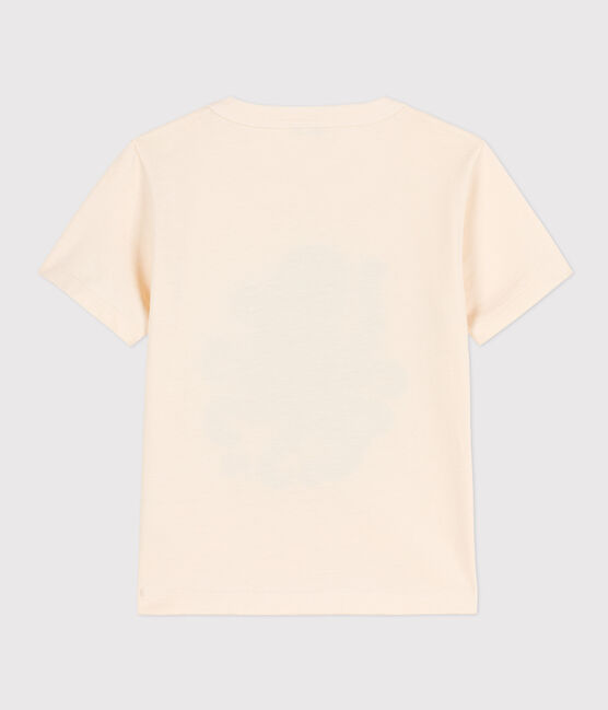 T-shirt bambino a maniche corte con floccaggio ecru AVALANCHE
