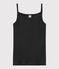 Canottiera con spalline iconica in cotone Donna nero NOIR