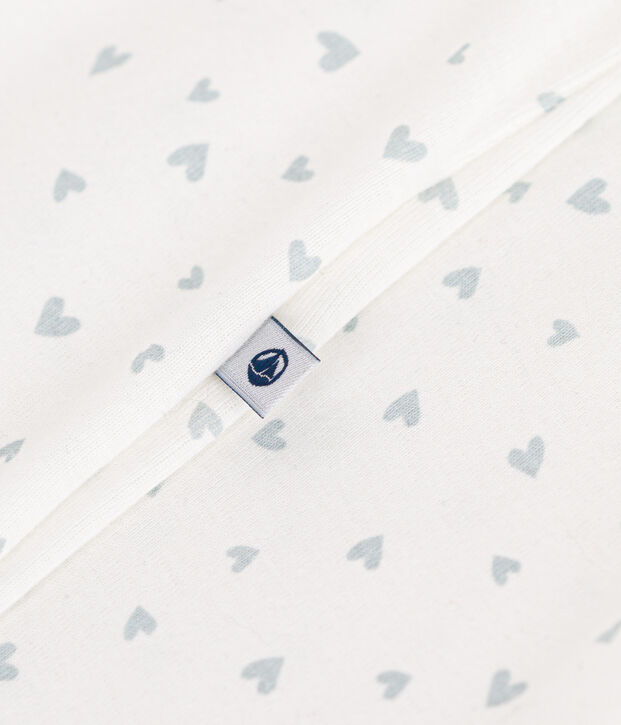 Pigiama in cotone con stampa neonato bianco/blu