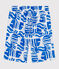 Bermuda corti in cotone con stampa bambino blu MARSHMALLOW/ PORCELANA