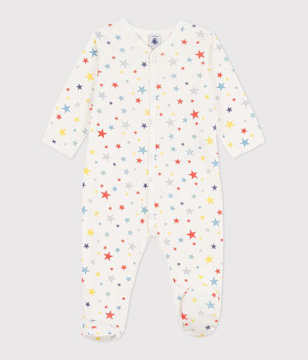 Pigiama in cotone con stelle stampate neonato bianco/multicolore