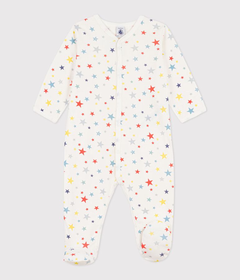 Pigiama in cotone con stelle stampate neonato bianco/multicolore