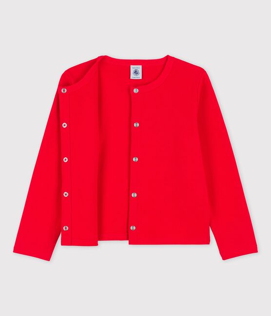 Cardigan in cotone bambina rosso PEPS