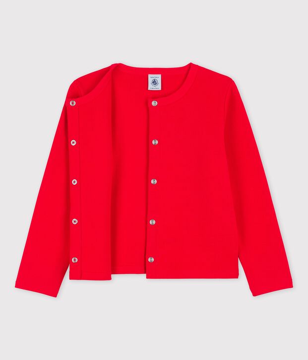 Cardigan in cotone bambina rosso