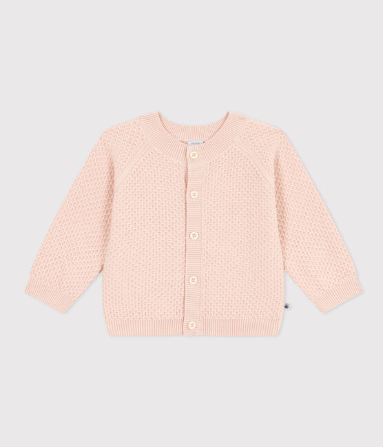 Cardigan in tricot di cotone bebè rosa SALINE