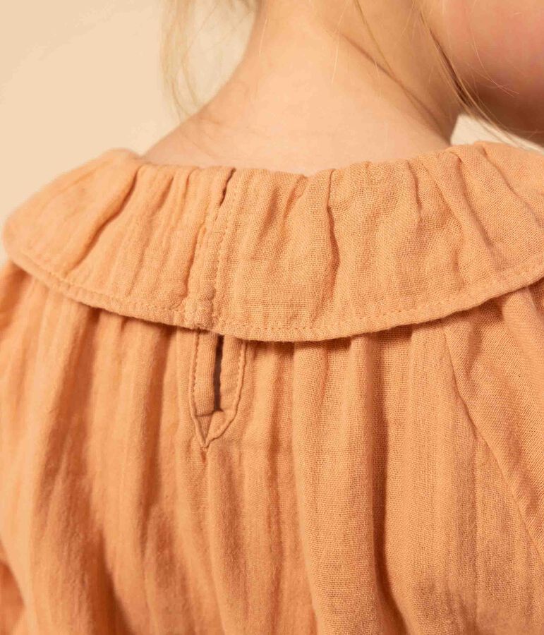 Blusa in garza di cotone bambina rosa SIENNA