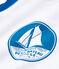 T-shirt protezione solare bimba e bimbo bianco MARSHMALLOW/blu RIYADH