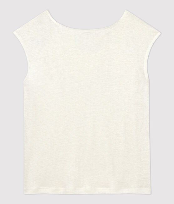 T-shirt in lino tinta unita Donna bianco MARSHMALLOW