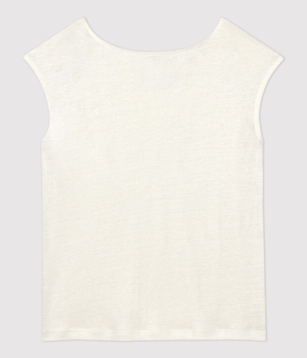 T-shirt in lino tinta unita Donna bianco