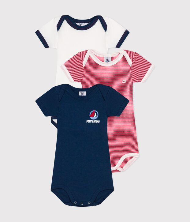 Confezione da 3 body beb&egrave; a maniche corte in cotone multicolore
