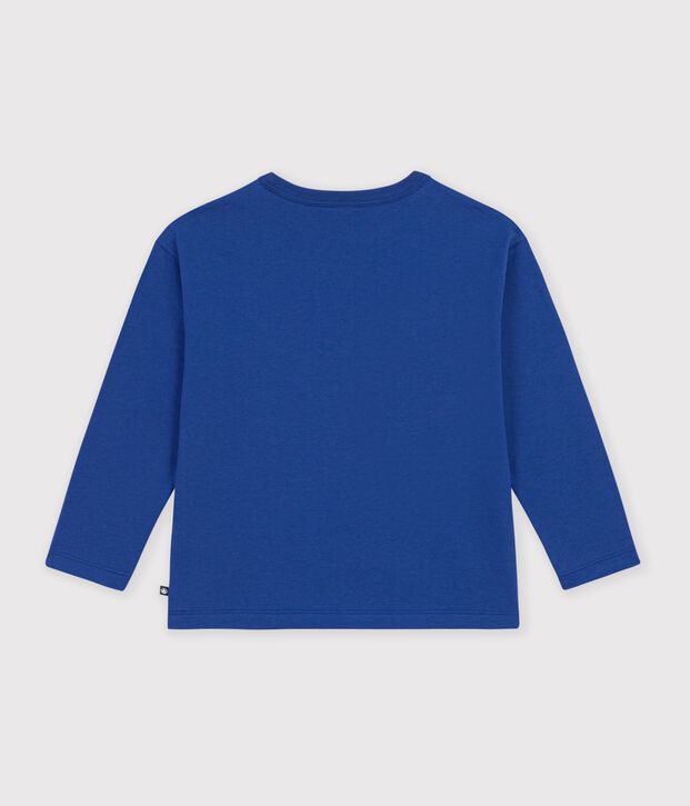 T-shirt a maniche lunghe fantasia bambino blu