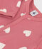 Pigiama bebè senza piedini in cotone stampato neonato rosa ROSEWOOD/ MARSHMALLOW