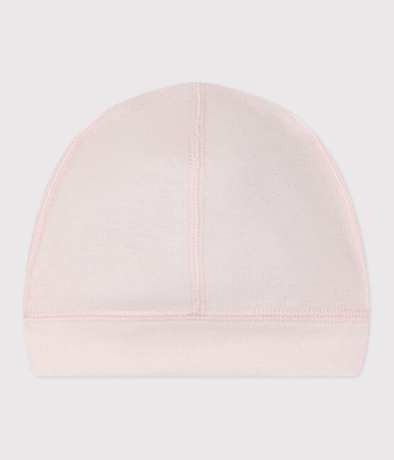 Cuffietta in cotone tinta unita neonato rosa FLEUR