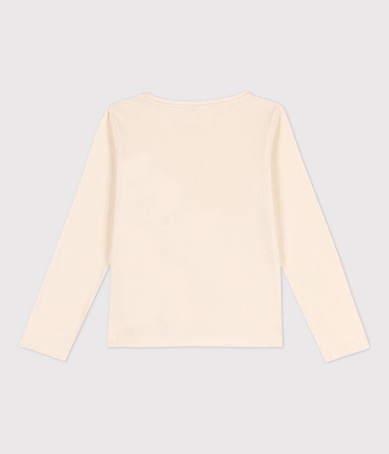T-shirt a maniche lunghe in cotone bambino unisex ecru/arancione