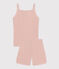 Pigiama shorts e canotta a tinta unita in cotone e lyocell bambino rosa SALINE