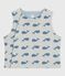 Cardigan senza maniche double face in cotone con stampa di balene neonato CO2/ ADRIATIC
