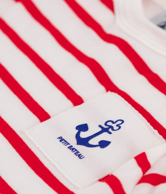 Body marinière bebè femmina/maschio bianco MARSHMALLOW/blu SURF