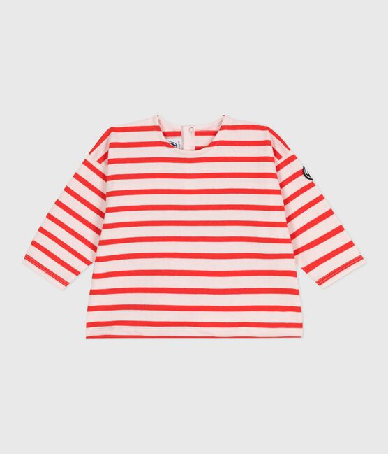 Top da marinaio per neonati in cotone spesso rosa FLEUR/ SPICY