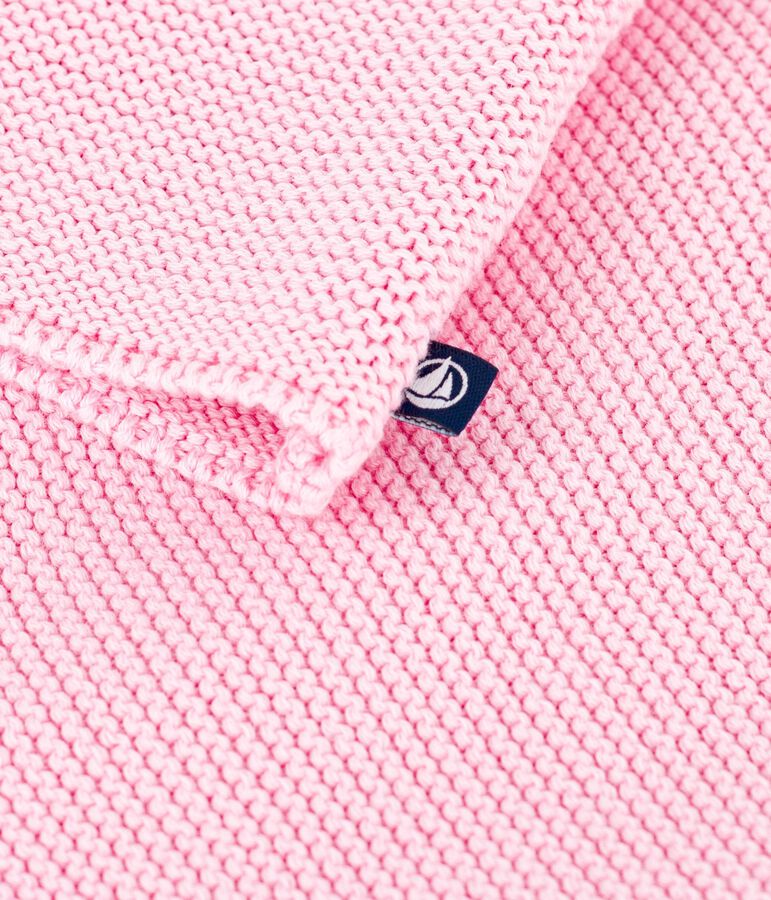 Cardigan in maglia di cotone a punto legaccio neonato rosa