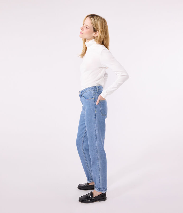 T-shirt Iconica a lupetto in cotone donna bianco