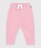Joggers in cotone tinta unita neonato rosa