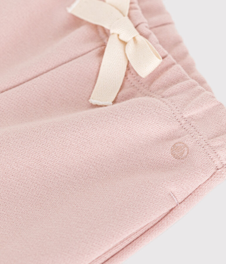 Pantaloni in tessuto felpato per beb&egrave; rosa