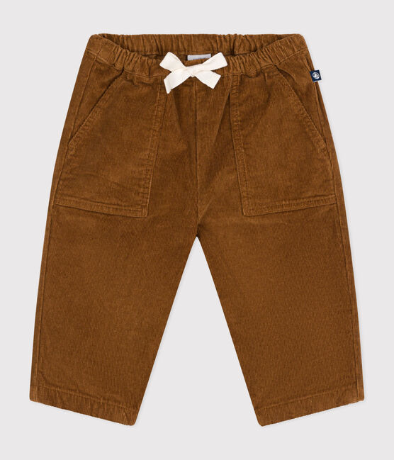 Pantaloni in velluto neonato marrone CUIVRE