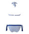 Costume da bagno 2 pezzi donna a righe bianco MARSHMALLOW/blu PERSE