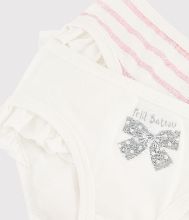 Confezione da 2 slip con volant glitterati bambina multicolore