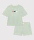 Pigiama short e t-shirt in cotone a tinta unita donna