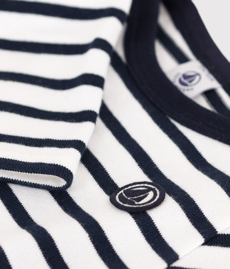 Marini&egrave;re in jersey spesso per beb&egrave; bianco/blu