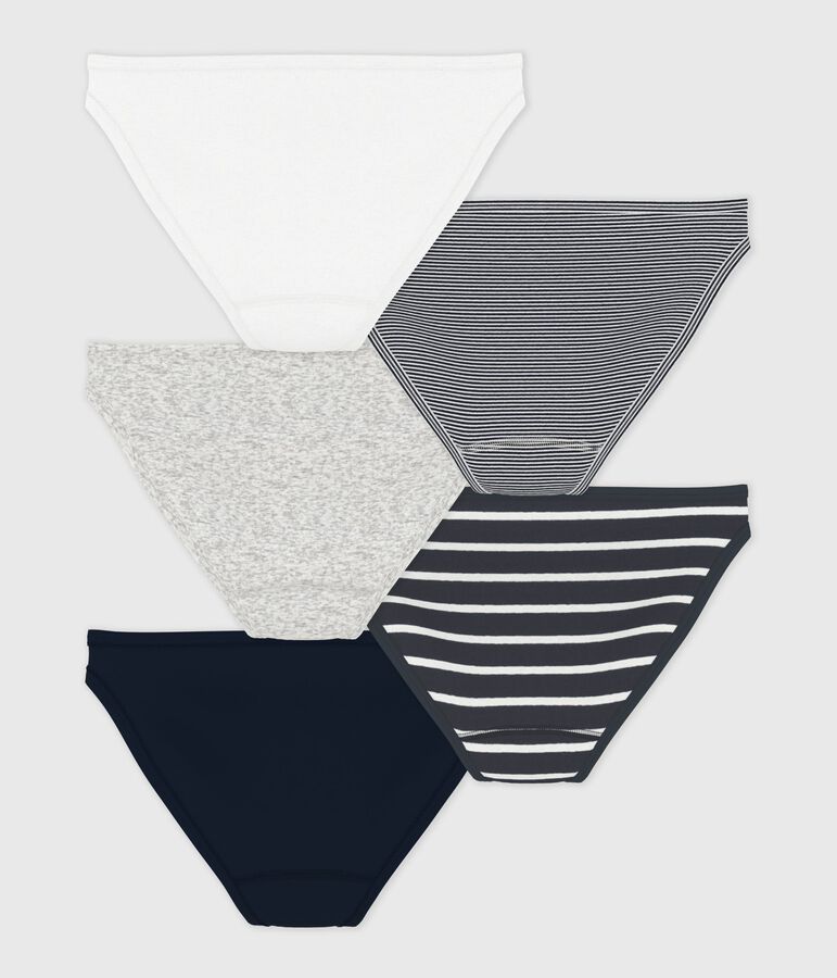 Confezione da 5 slip in cotone donna multicolore
