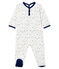 Tutina bebé maschio in molleton bianco MARSHMALLOW/bianco MULTICO
