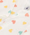 Pigiama senza piedini in cotone a cuori neonato bianco MARSHMALLOW/bianco MULTICO