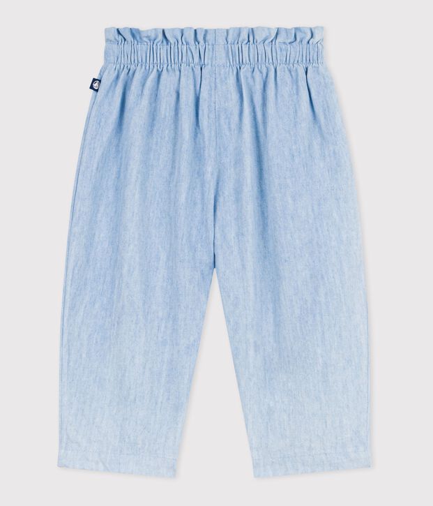 Pantaloni in chambray neonata blu
