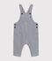 Salopette lunga in tela neonato blu MEDIEVAL/bianco MARSHMALLOW