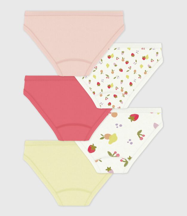 Set di slip in cotone con frutti stampati bambina multicolore